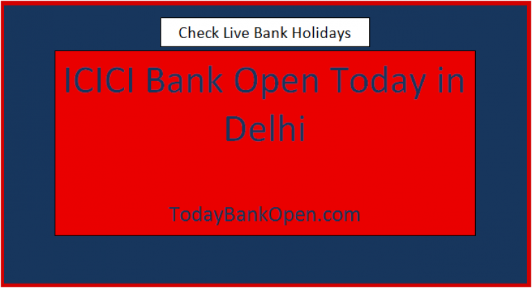 icici bank open today in delhi