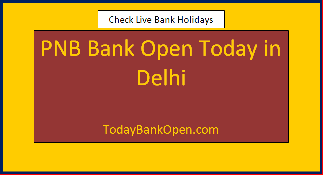 pnb bank open today in delhi