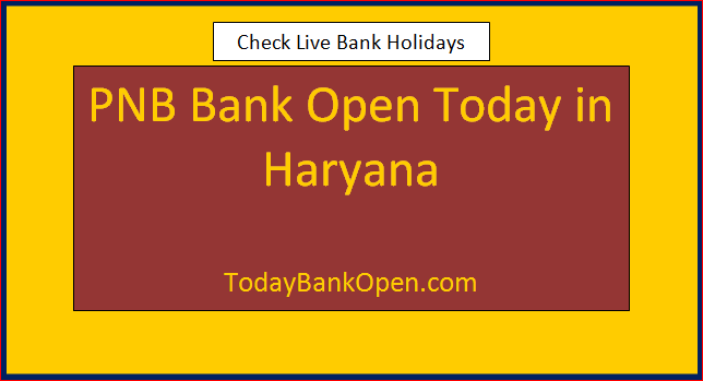 pnb bank open today in haryana