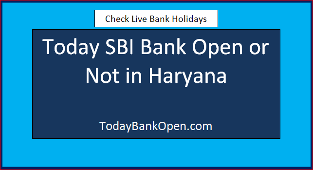 today sbi bank open or not in haryana