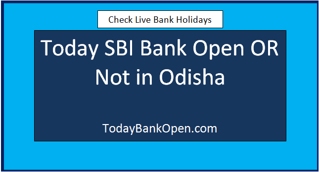 today sbi bank open or not in odisha