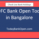 hdfc bank open today in bangalore
